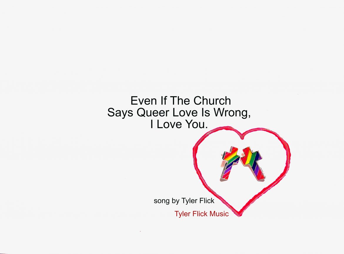 The new single ‘Even If The Church Says Queer Love Is Wrong, I Love You’ from ‘Tyler Flick’ with its shiver inducing production is on the playlist now.